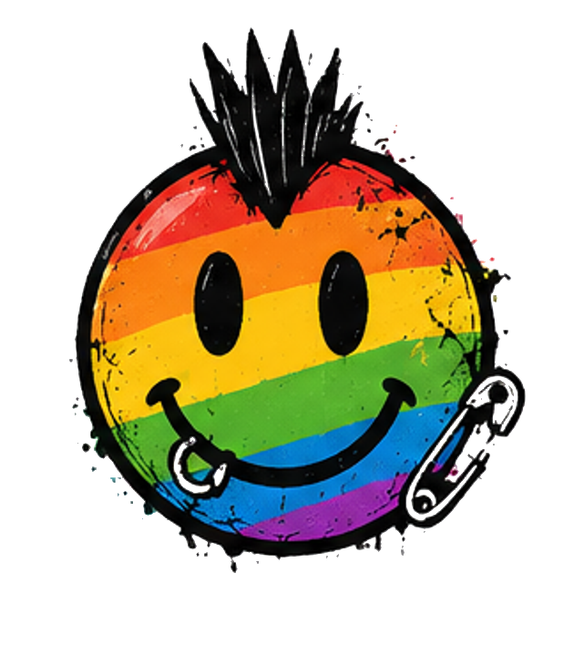 Emoji rainbow punk smiley 