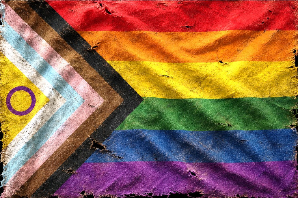 Progress Flag worn and battered